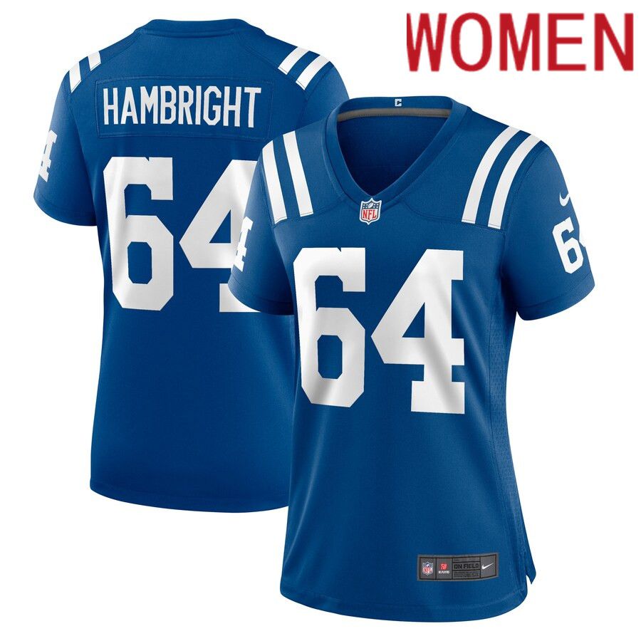Women Indianapolis Colts #64 Arlington Hambright Nike Royal Game Player NFL Jersey->women nfl jersey->Women Jersey